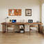 Bureau rectangulaire en bois massif brun noisette-1093624025