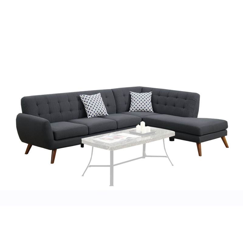 Sectional with Right Hand Facing Chaise, Dark Gray