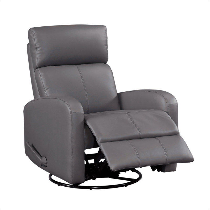 Fauteuil inclinable oscillant 1pc avec revêtement pivotant en cuir moka et meubles de salon, Mocha