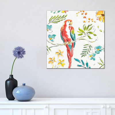 Tropical Oasis, White III 1 Piece Wrapped Canvas Painting
