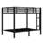 Metal Full Over Full Bunk Bed With Ladder And High Guardrail, Heavy-duty Metal Slats Support, Noise Free, No Box Spring Needed, For Kids And Juniors, Black-116802561