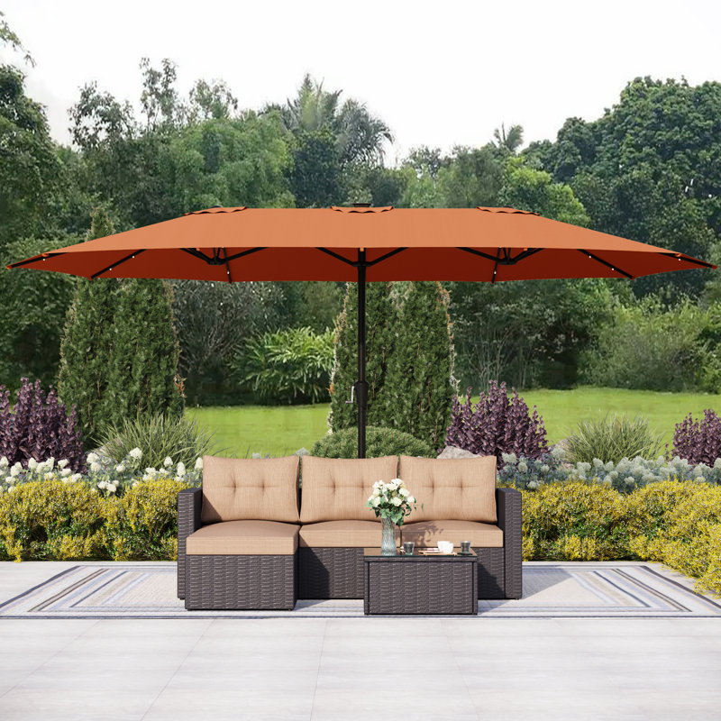 Parasol de marché rectangulaire lumineux 15 pi x 9 pi Kajah