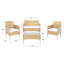 Ensemble de patio 4 pièces en rotin avec coussin-376851854