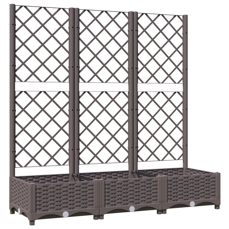 Latitude RunÂ® Garden Planter With Trellis PP, Brown, 47.8" H x 47.2" W x 15.7" D
