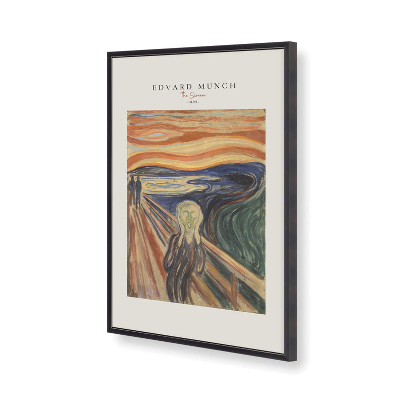 The Scream par Edvard Munch v2 Ships Rolled, H 37,25 po x l 25,25 po x P 1,25 po, Reproduction encadrée sans passe-partout