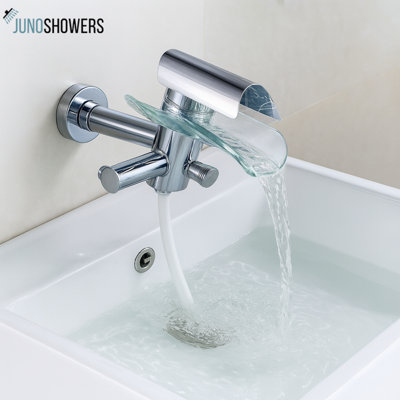 Juno Stylish Wall Mounted Single Handle Bathroom Faucet Chrome Finish