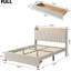 Structure de lit double avec tête de lit avec rangement, lits plateforme tapissiers avec tiroirs, station de charge, silencieux, assemblage facile, aucun sommier tapissier requis, beige-1326531882-1326531881