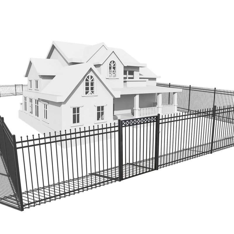 Heavy Duty 76FT Pinnacle Fence Barrier Kit with 5FT H X 6FT W Panels, Decorative Fence Gate, Posts, Connectors, Outdoor Fencing for Yard