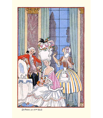Impression d’art graphique, "france in the 18th century" par george barbier