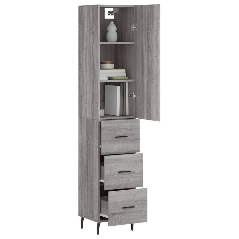 Naamann 34.5cm Sideboard, Grey Sonoma