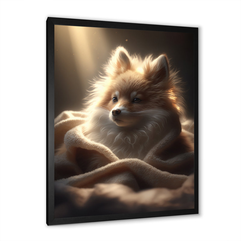 «Moraima Cute Puppy In The Morning Sun III», reproduction sur toile, L 24 po x H 32 po, Impression noire sur toile encadrée