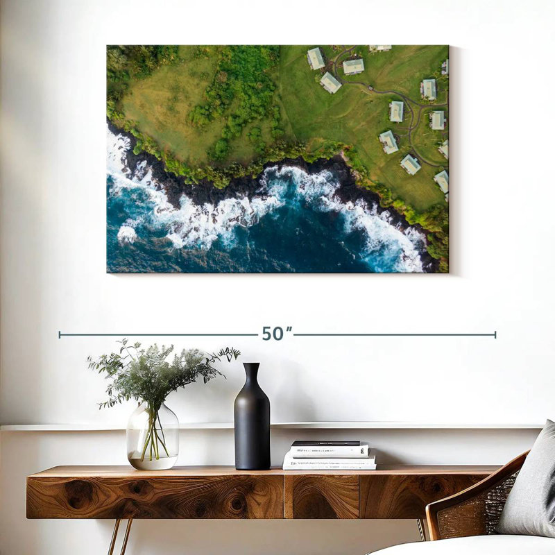 Ravi Hana Hawaii Volcanic Coastline, 26" H x 39" W