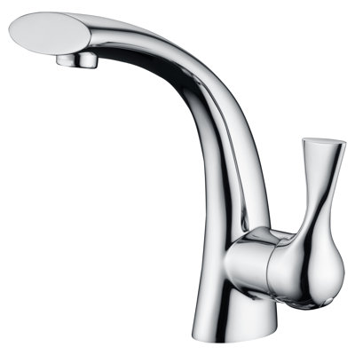 Twist Collection Single-Handle Deckmount Lavatory Bathroom Faucet with Drain Assembly - Chrome Polished
