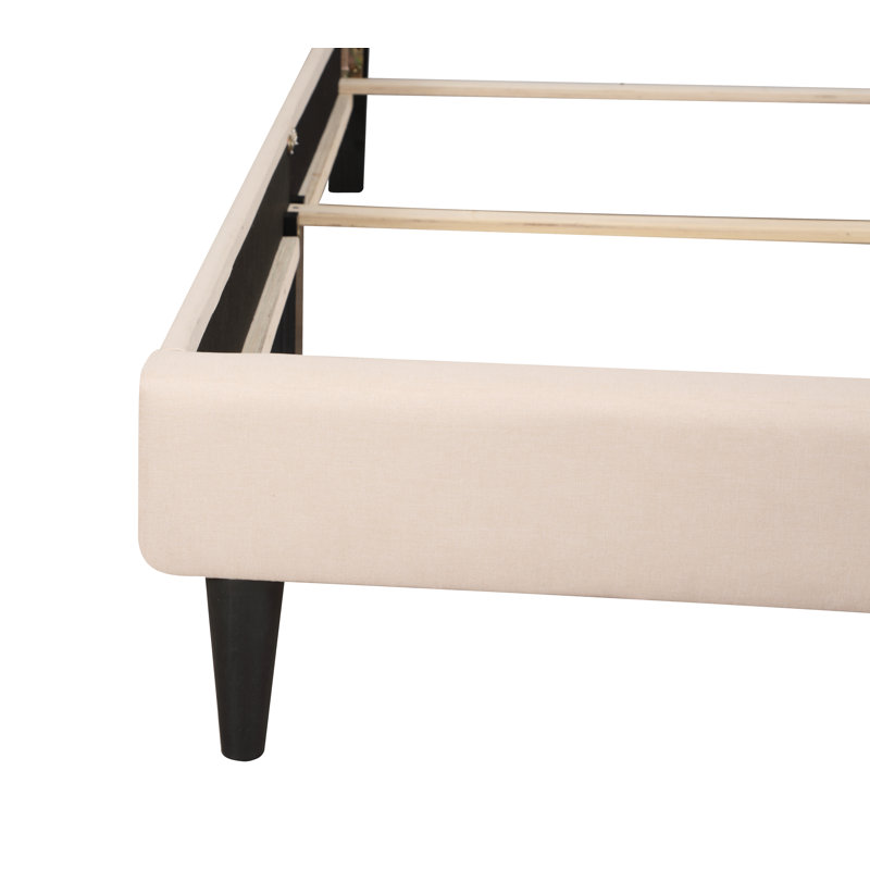 Upholstered Panel Bed, Twin, Beige