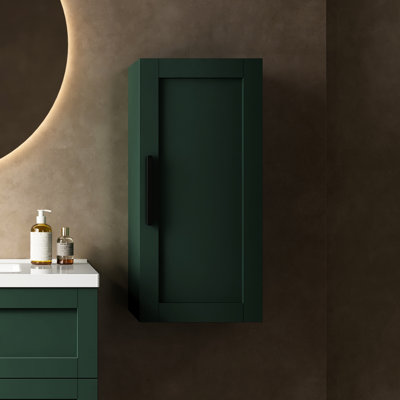 Armoire de salle de bain moderne 14 "avec tablette - porte et décor scandinave