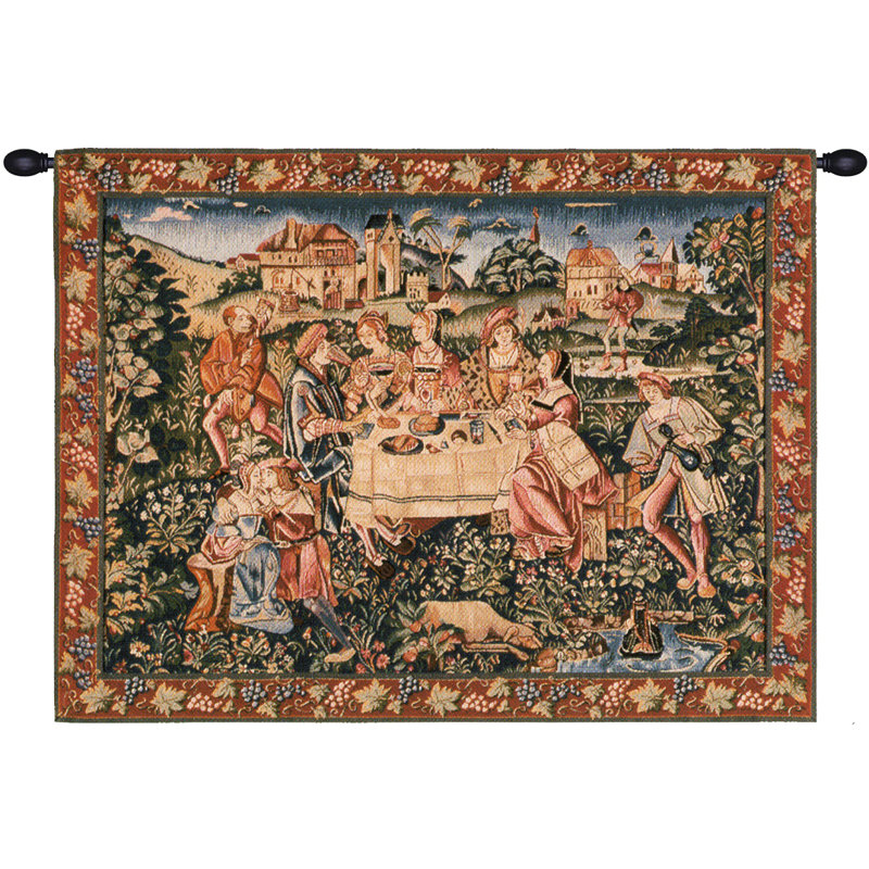 The Feast European Tapestry Wall Hanging, 35" H x 45" W x 3" D