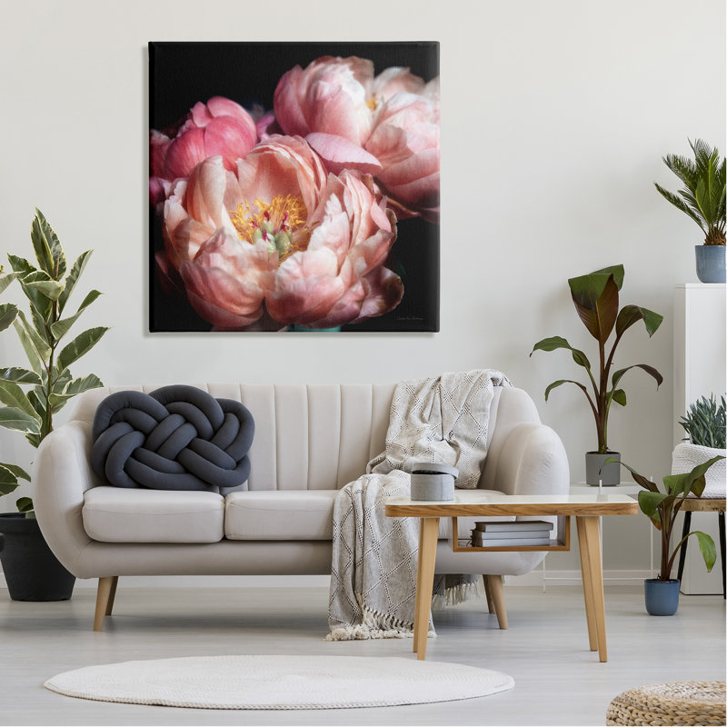 Blooming pivoine - impression sur toile tendue, H 36 po x l 36 po x P 1,5 po