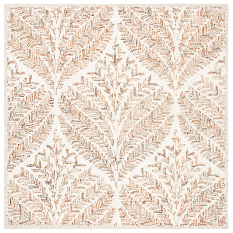 Andresky Hand Tufted Wool Rug, Square 213cm, Ivory/Brown