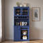 Armoire de cuisine autoportante avec tiroir, support à vin, tablettes réglables et-924865594