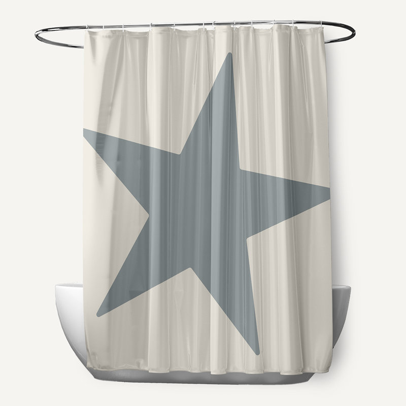 Kioni Geometric Single Shower Curtain, Dusty Smoke