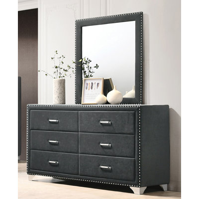 Commode double 6 tiroirs avec miroir Marianna