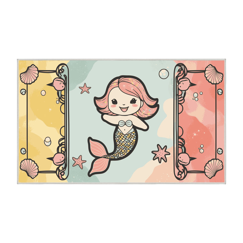Tapis pour enfants Sunside Sails Mermaids Ocean, Tapis de couloir 2 pi x 4 pi