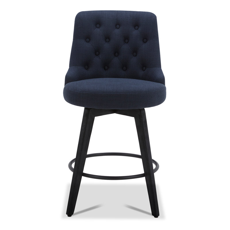 Tabouret de comptoir pivotant Arjean, Bleu foncé