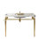 Pied de meuble-lavabo de salle de bain autoportant 48 po VICI, sans lavabo ni robinet, sans couvercle ni drain, or