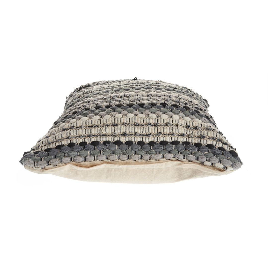 Boho Striped Chindi Hand-Made Cotton Blend Decorative Throw Pillow Rajani Home