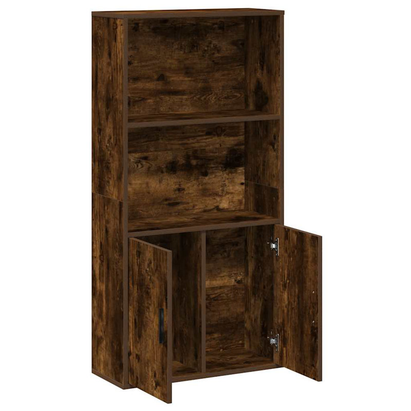 Bookcase 60X24x120 Cm Engineered Wood, Smoked Oak