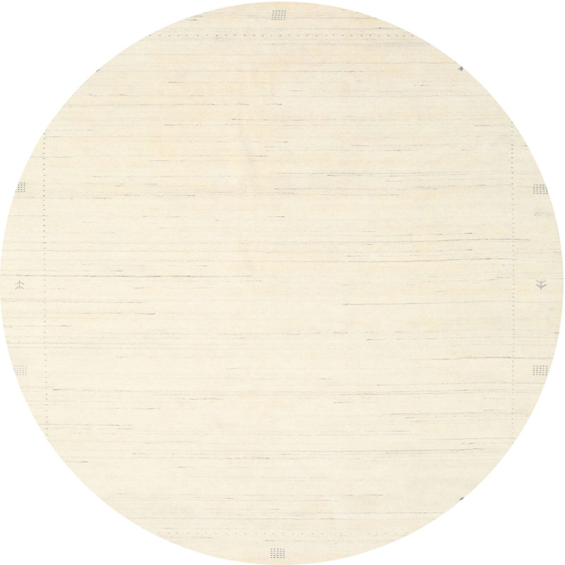Tapis beige contemporain, Rond 5 pi