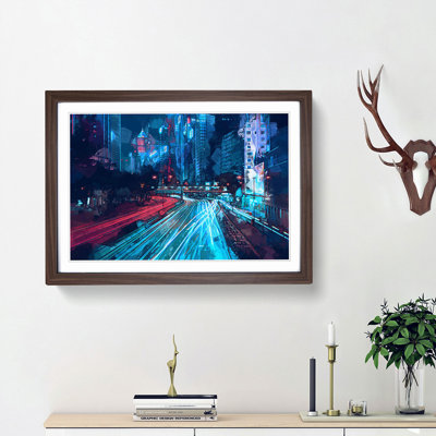 Night Lights of Hong Kong in Abstract - Picture Frame Graphic Art Print