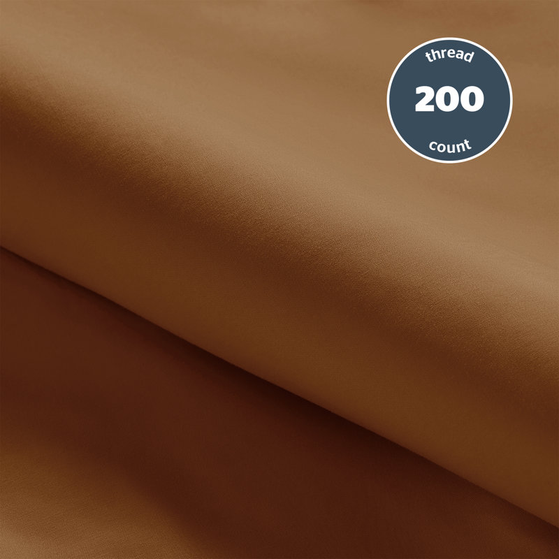 Silentnight Pure Cotton 200 TC Duvet Cover Set, Kingsize Duvet Cover + 2 Standard Pillowcases, Terracotta