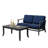 Polett Teak Outdoor Two-person Patio Set With Cushions And Side Table-459058471-459058464