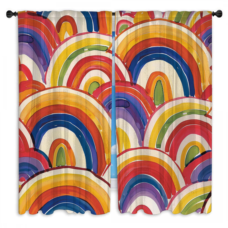 Rideaux arc-en-ciel abstraits et obscurcissants - 2 panneaux Rainbow, 20 po x 80 po - 2 panneaux, Transparent