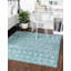 Tapis bleu turquoise en polypropylène tissé à la machine Briehn-860863653