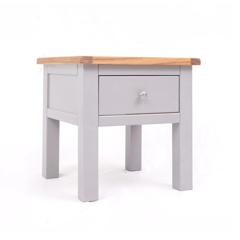 Mier Frame End Table, Grey/Chrome