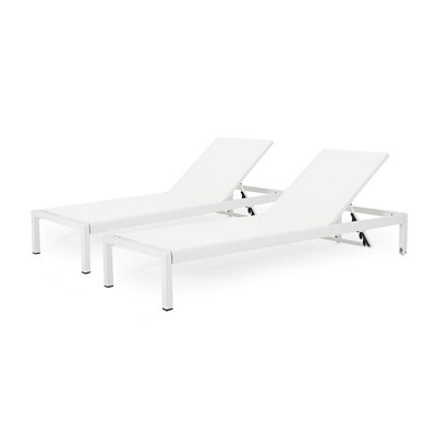 Set Of 2 Chaise Lounge, Outdoor Chaise Lounge Chair, Adjustable Outside Chair