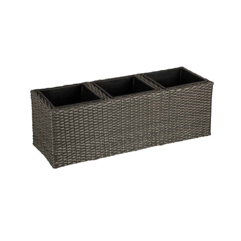 Ensemble de 3 pots à fleurs en résine pour l'intérieur et l'extérieur