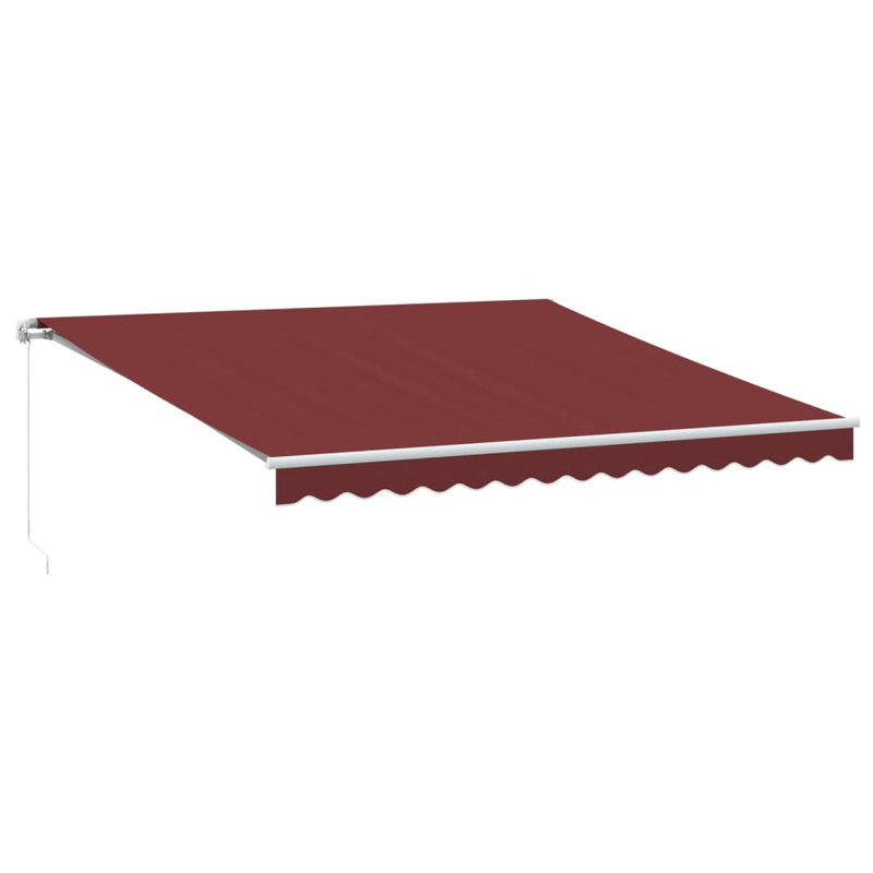Manual Retractable Awning With LED, 400cm W x 350cm D, Burgundy/White