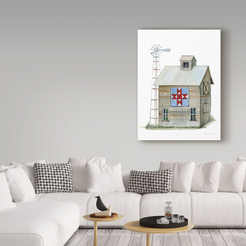 'Life on the Farm Barn Element III' Acrylic Painting Print on Wrapped Canvas, 19" H x 14" W x 2" D