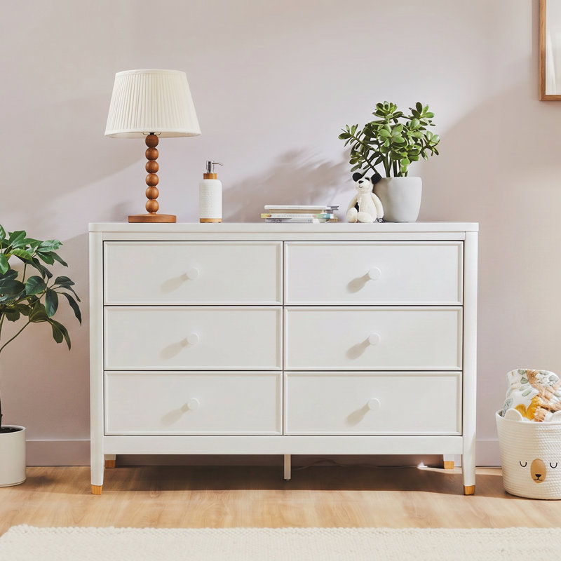 Little Seeds Aster 6-Drawer Nursery Dresser, White