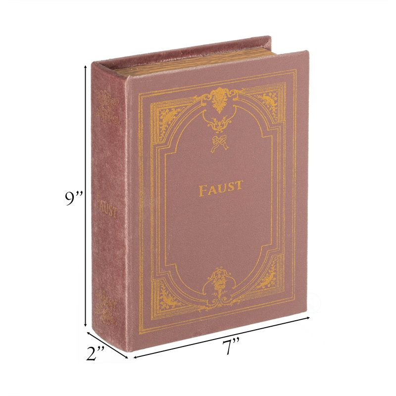 Ensemble de 4 boîtes de rangement décoratives en forme de livre, brun