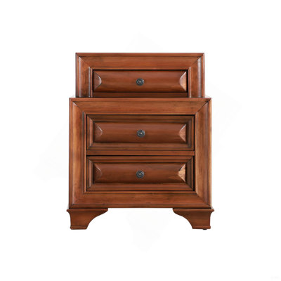 Charming Oak Nightstand With Curved Fronts