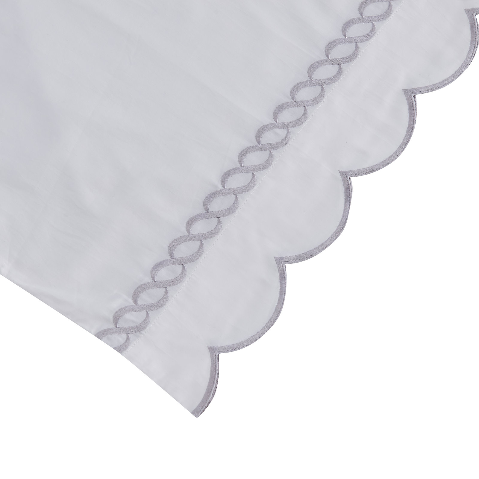Rei Cotton Pillowcase, Gray, 2 Queen Pillowcases