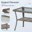 Table basse d'extérieur en osier de polyéthylène à 2 niveaux Valierius-1995016537