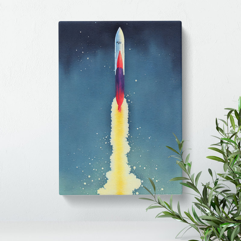 Entrancing Spaceship Rocket - Wrapped Canvas, 76cm H x 50cm W x 3cm D