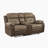 Exzavion 73" Transitional Microfiber Double Glider Reclining Loveseat with Soothing Gentle Gliding Motion, Convenient Tab Pull Reclining Motion