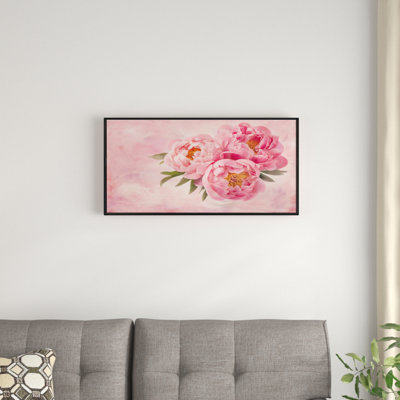" Peony Flowers In Vase On Pink "