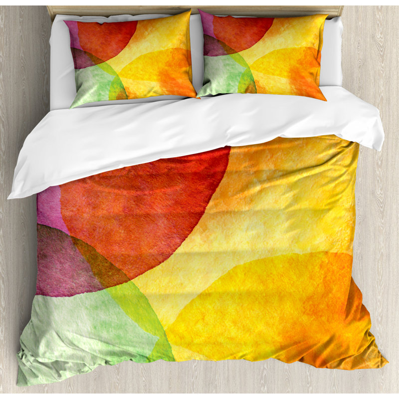 Modern & Contemporary Polyester Geometric Shapes Duvet Cover, Queen Duvet Cover + 2 Standard Shams